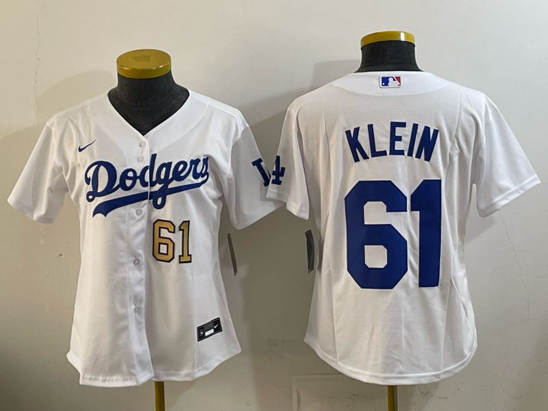 Women 2025 Nike Toronto Blue Jays #61 Klein White Game MLB Jersey 03